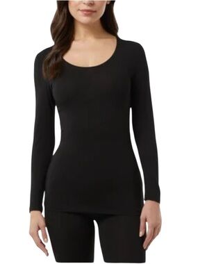 32 Degrees Heat NWT 2 Pack Long Sleeve Scoop Neck Top Black Stretch Soft XL